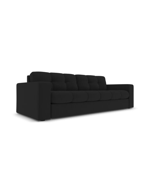 Yohan Sofa aus Strukturstoff 3 Sitze schwarz - 202x90x72 cm
