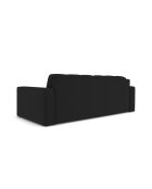 Yohan Sofa aus Strukturstoff 3 Sitze schwarz - 202x90x72 cm