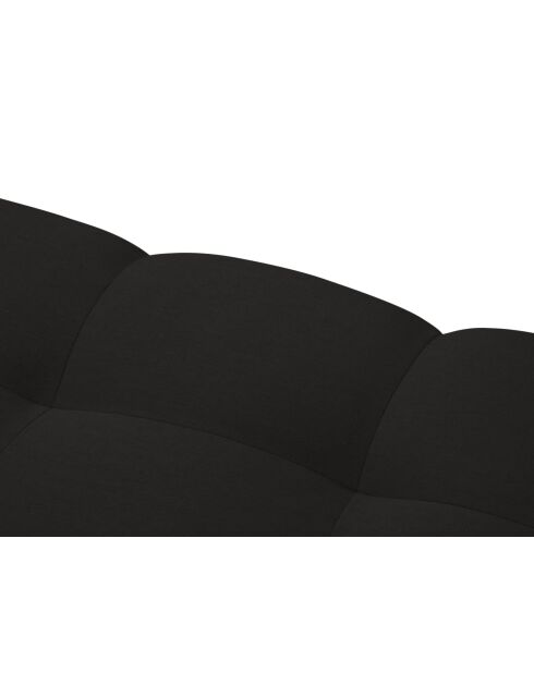 Yohan Sofa aus Strukturstoff 3 Sitze schwarz - 202x90x72 cm