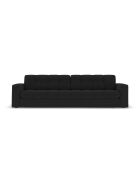 Yohan bank in structuurstof 4 stoelen zwart - 227x90x72 cm