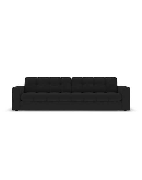Yohan Sofa aus Strukturstoff 4 Sitze schwarz - 227x90x72 cm
