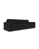 Yohan bank in structuurstof 4 stoelen zwart - 227x90x72 cm