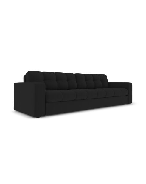 Yohan Sofa aus Strukturstoff 4 Sitze schwarz - 227x90x72 cm