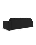 Yohan bank in structuurstof 4 stoelen zwart - 227x90x72 cm