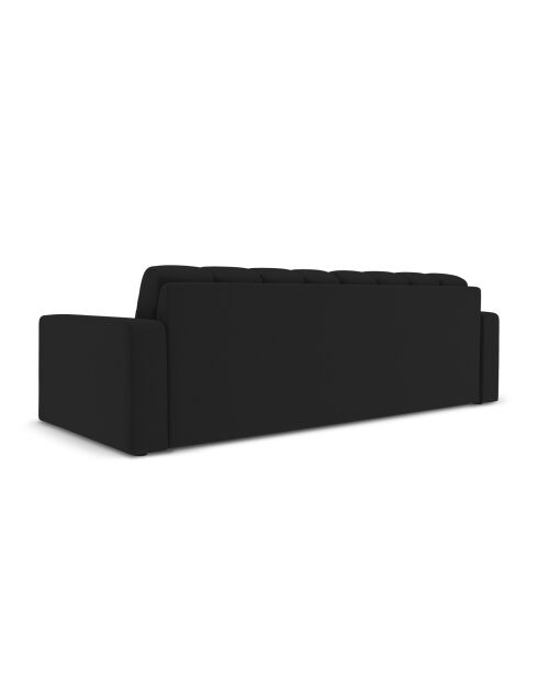 Yohan Sofa aus Strukturstoff 4 Sitze schwarz - 227x90x72 cm