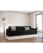 Yohan bank in structuurstof 4 stoelen zwart - 227x90x72 cm