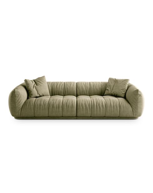 Julia modulaire bank in structurele stof 4 stoelen olijfgroen - 250x100x68 cm