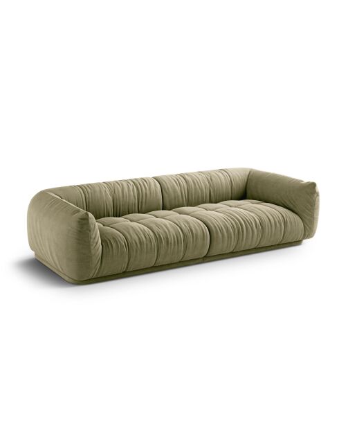 Julia modulaire bank in structurele stof 4 stoelen olijfgroen - 250x100x68 cm
