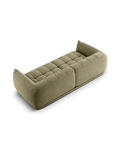 Julia modulaire bank in structurele stof 4 stoelen olijfgroen - 250x100x68 cm