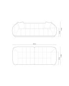 Julia modulaire bank in structurele stof 4 stoelen olijfgroen - 250x100x68 cm