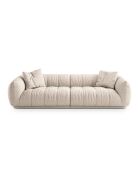 Julia modulaire bank in beige structuurstof voor 4 personen - 250x100x68 cm