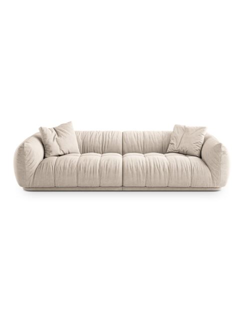 Julia modulaire bank in beige structuurstof voor 4 personen - 250x100x68 cm