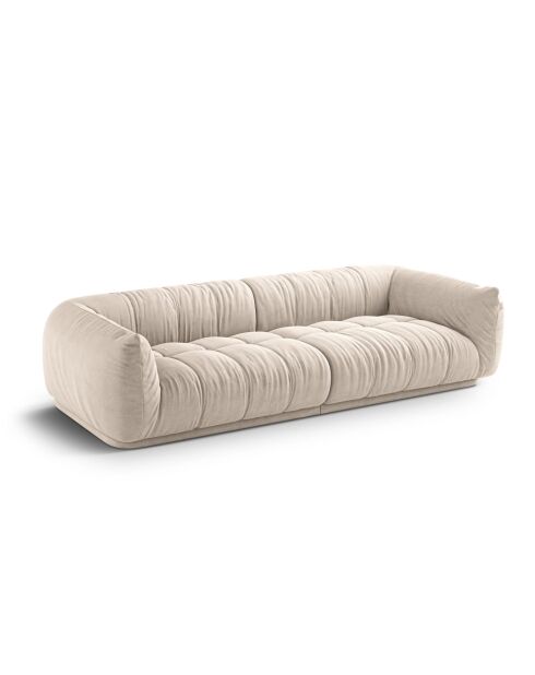Julia modulaire bank in beige structuurstof voor 4 personen - 250x100x68 cm