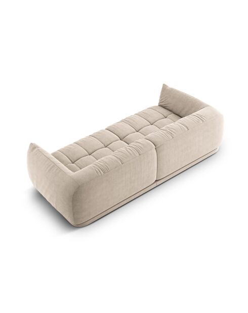 Julia modulaire bank in beige structuurstof voor 4 personen - 250x100x68 cm