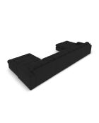 Yohan Panoramasofa aus Strukturstoff 5 Sitze schwarz - 294x160x72 cm