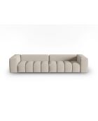 Lorella modulares Sofa aus Strukturstoff 5 Sitze Sand - 290x85x70 cm