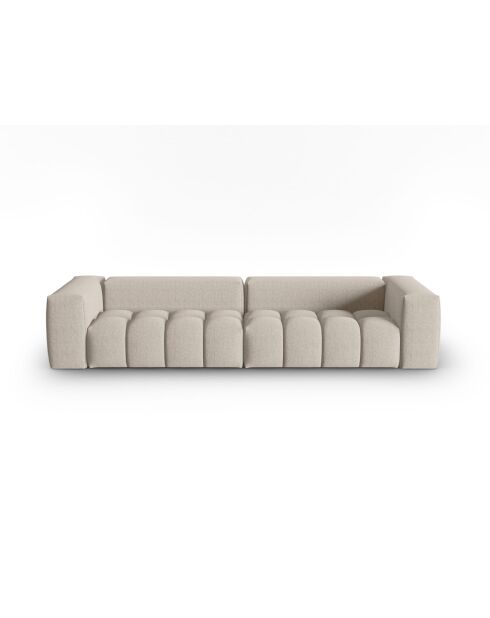 Lorella modulares Sofa aus Strukturstoff 5 Sitze Sand - 290x85x70 cm