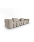 Lorella modulares Sofa aus Strukturstoff 5 Sitze Sand - 290x85x70 cm