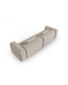Lorella modulares Sofa aus Strukturstoff 5 Sitze Sand - 290x85x70 cm