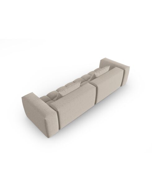 Lorella modulares Sofa aus Strukturstoff 5 Sitze Sand - 290x85x70 cm