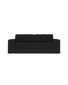 Canapé Yohan en tissu structurel 2 places noir - 162x90x72 cm