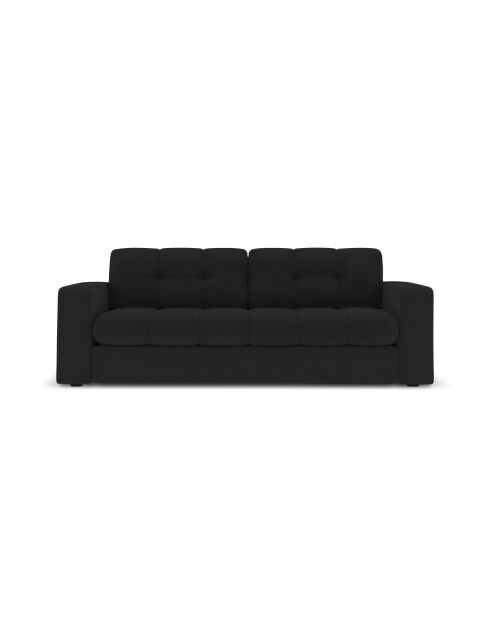 Canapé Yohan en tissu structurel 2 places noir - 162x90x72 cm