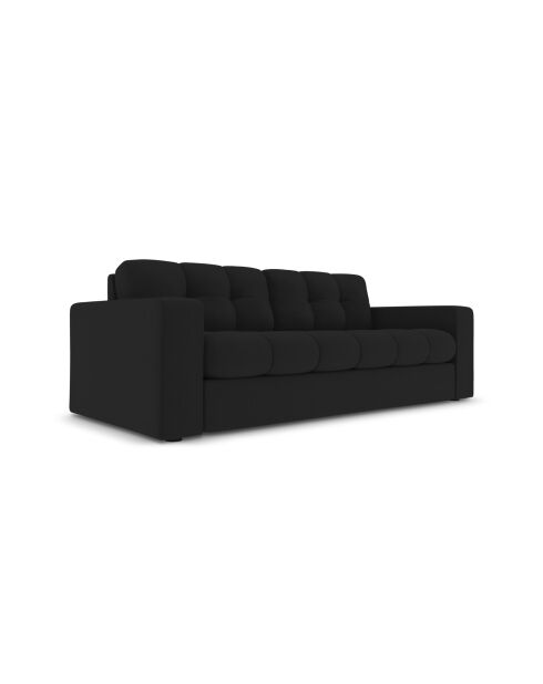 Canapé Yohan en tissu structurel 2 places noir - 162x90x72 cm