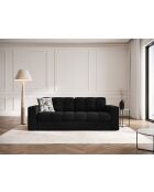 Canapé Yohan en tissu structurel 2 places noir - 162x90x72 cm