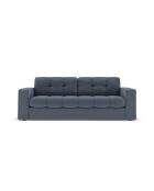 Canapé Yohan en tissu structurel 2 places bleu foncé - 162x90x72 cm