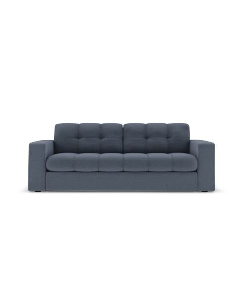 Canapé Yohan en tissu structurel 2 places bleu foncé - 162x90x72 cm