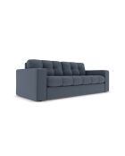 Canapé Yohan en tissu structurel 2 places bleu foncé - 162x90x72 cm