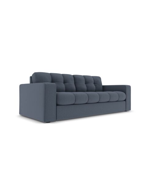 Canapé Yohan en tissu structurel 2 places bleu foncé - 162x90x72 cm