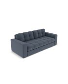 Canapé Yohan en tissu structurel 2 places bleu foncé - 162x90x72 cm