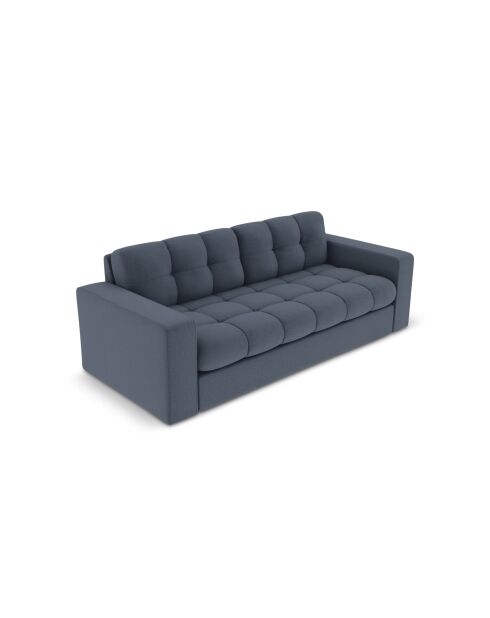 Canapé Yohan en tissu structurel 2 places bleu foncé - 162x90x72 cm