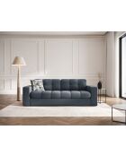 Canapé Yohan en tissu structurel 2 places bleu foncé - 162x90x72 cm