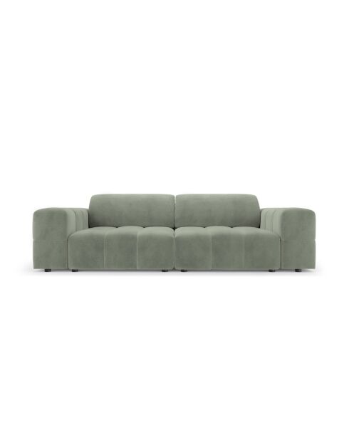 Luc 3-zitsbank in structuurstof donker olijfgroen - 204x99x77 cm
