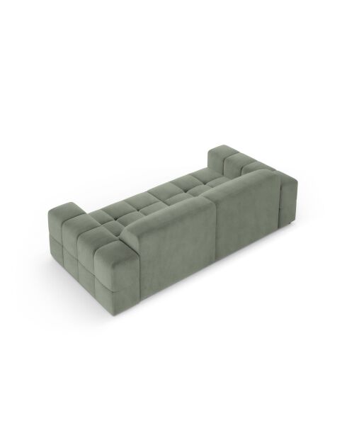 Luc 3-zitsbank in structuurstof donker olijfgroen - 204x99x77 cm