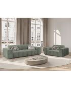 Luc 3-Sitzer-Sofa aus Strukturstoff in dunklem Olivgrün - 204x99x77 cm