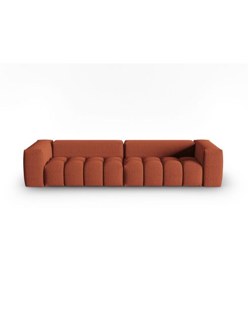 Lorella modulares Sofa aus Strukturstoff 5 Sitze korallenrot - 290x85x70 cm