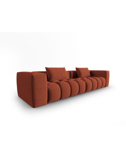 Lorella modulares Sofa aus Strukturstoff 5 Sitze korallenrot - 290x85x70 cm