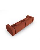 Lorella modulares Sofa aus Strukturstoff 5 Sitze korallenrot - 290x85x70 cm