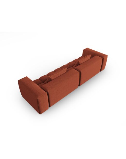Lorella modulares Sofa aus Strukturstoff 5 Sitze korallenrot - 290x85x70 cm