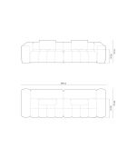 Lorella modulares Sofa aus Strukturstoff 5 Sitze korallenrot - 290x85x70 cm