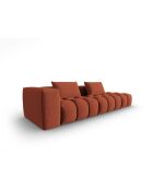 Lorella modulaire rechte bank in structurele stof 4 zitplaatsen koraal - 265x85x70 cm