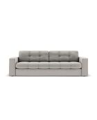Yohan bank in lichtgrijze structuurstof voor 3 personen - 202x90x72 cm