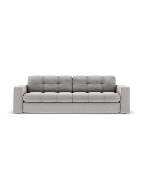 Yohan bank in lichtgrijze structuurstof voor 3 personen - 202x90x72 cm
