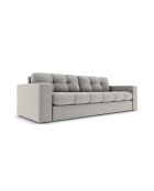 Yohan bank in lichtgrijze structuurstof voor 3 personen - 202x90x72 cm