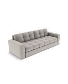 Yohan bank in lichtgrijze structuurstof voor 3 personen - 202x90x72 cm