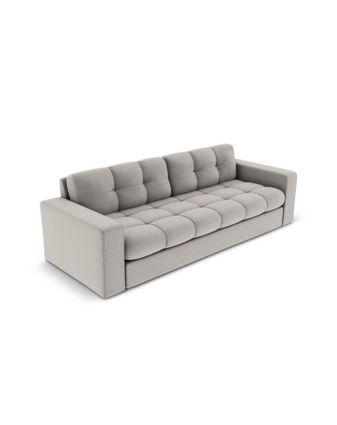 Yohan bank in lichtgrijze structuurstof voor 3 personen - 202x90x72 cm