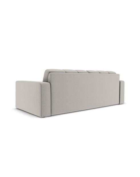 Yohan bank in lichtgrijze structuurstof voor 3 personen - 202x90x72 cm